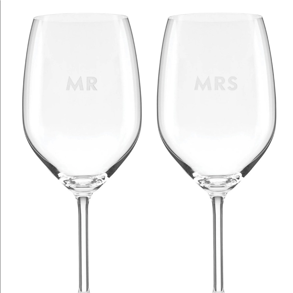 Kate Spade Mr & Mrs Wine Glasses